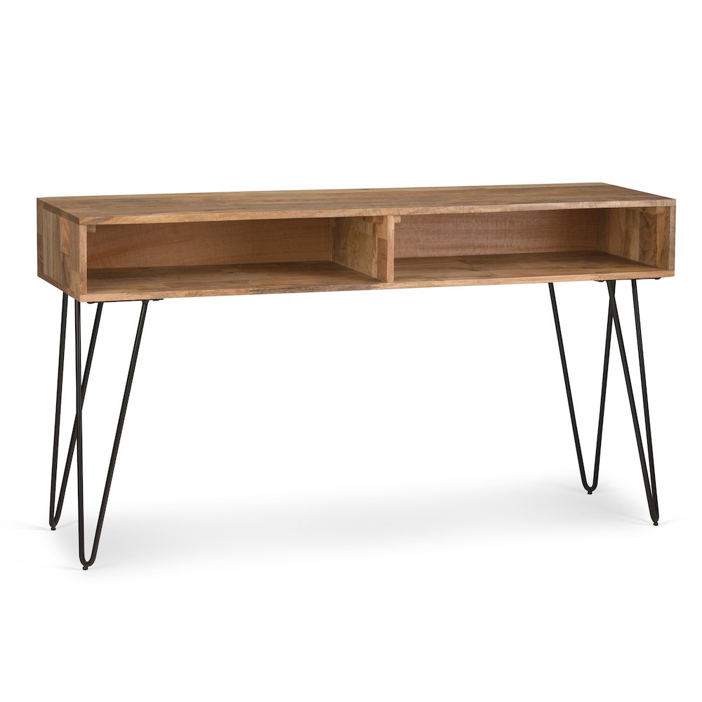 Hunter Solid Mango Wood Console Sofa Table In Natural. Picture 1