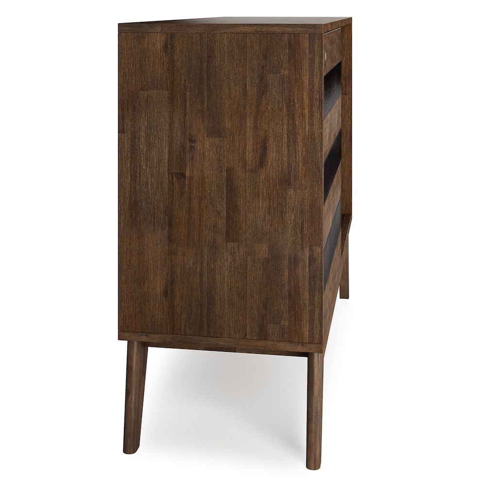 Clarkson Solid Acacia Wood Medium Storage In Rustic Natural Aged Brown. Picture 3