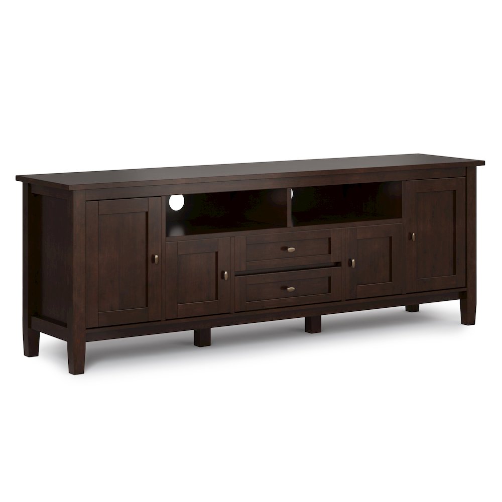 72 Inch Tv Media Stand In Russet Brown For Tvs Up To 80 Inches. Picture 1