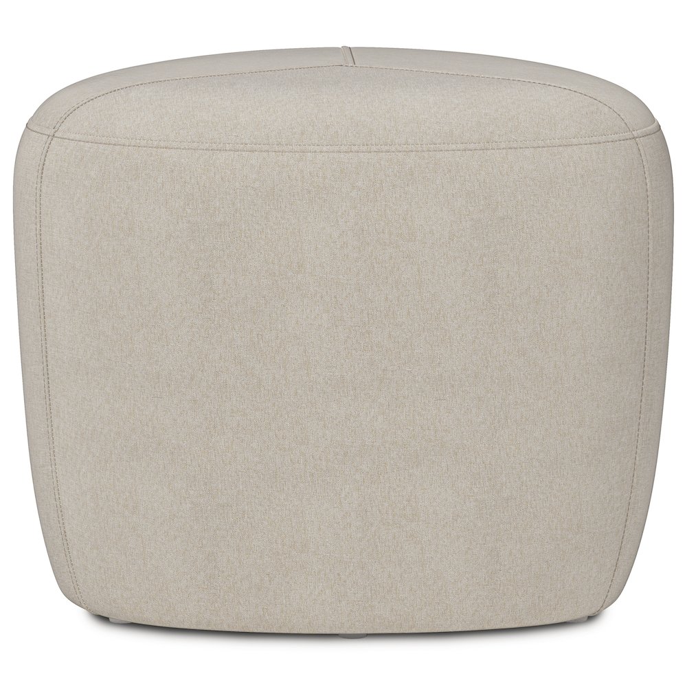 Moore Small Ottoman In Natural Linen Look Fabric. Picture 1