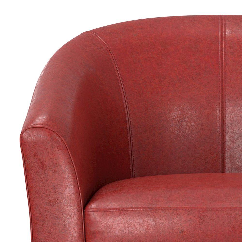 Austin 30 inch Wide Contemporary Tub Chair in Red Vegan Leather. Picture 4