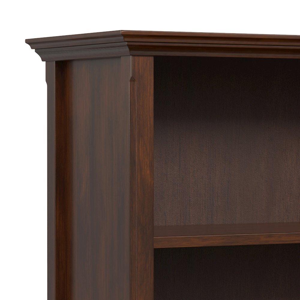 Amherst 36 inch Wide Solid Wood Transitional 2 Shelf Bookcase in Russet Brown. Picture 3