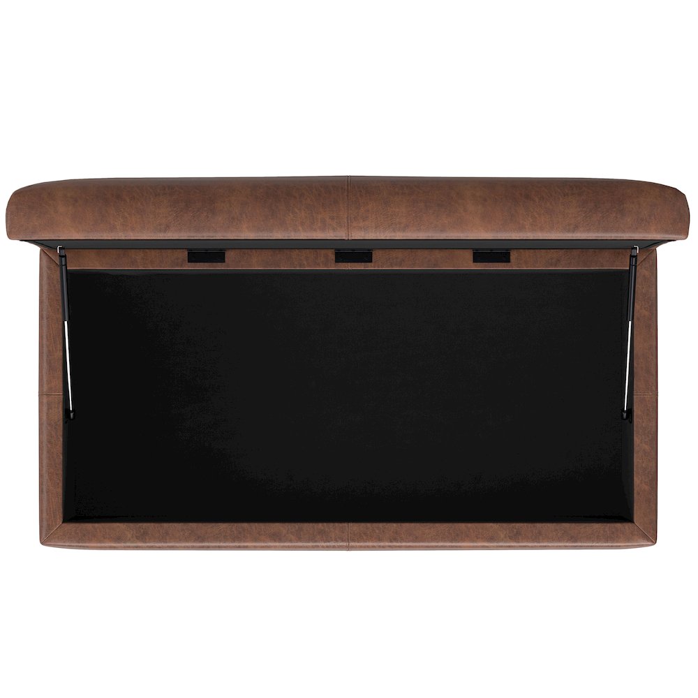 48 inch Wide Contemporary Rectangle Rectangular Storage Ottoman. Picture 2