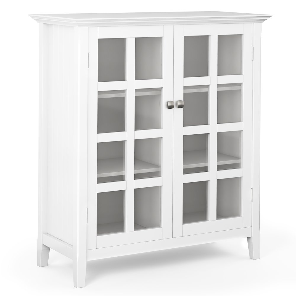 Acadian Solid Wood Medium Storage Cabinet In White. Picture 1