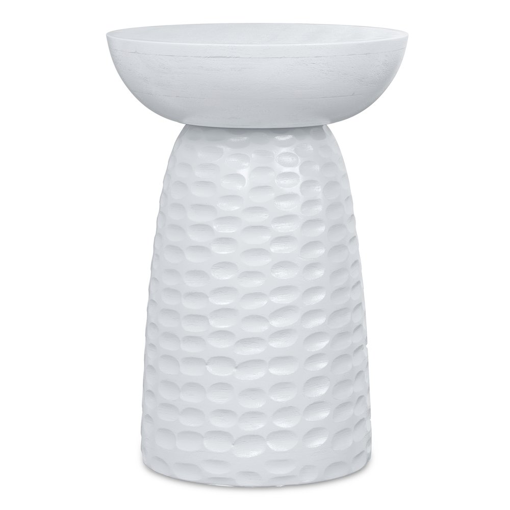 Boyd 13 inch Wide Solid Wood Contemporary Accent Table in White, Assembled. Picture 2