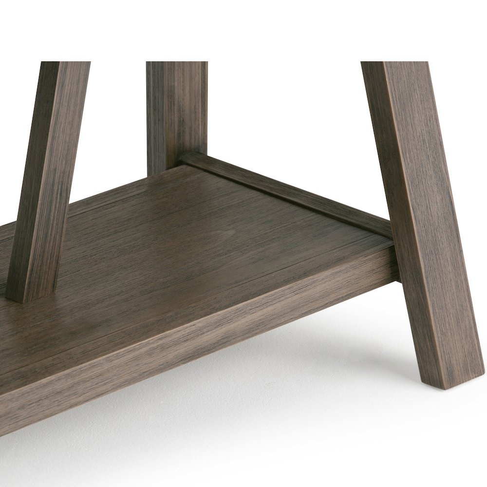 Dylan Solid Wood Entryway Bench In Driftwood. Picture 4