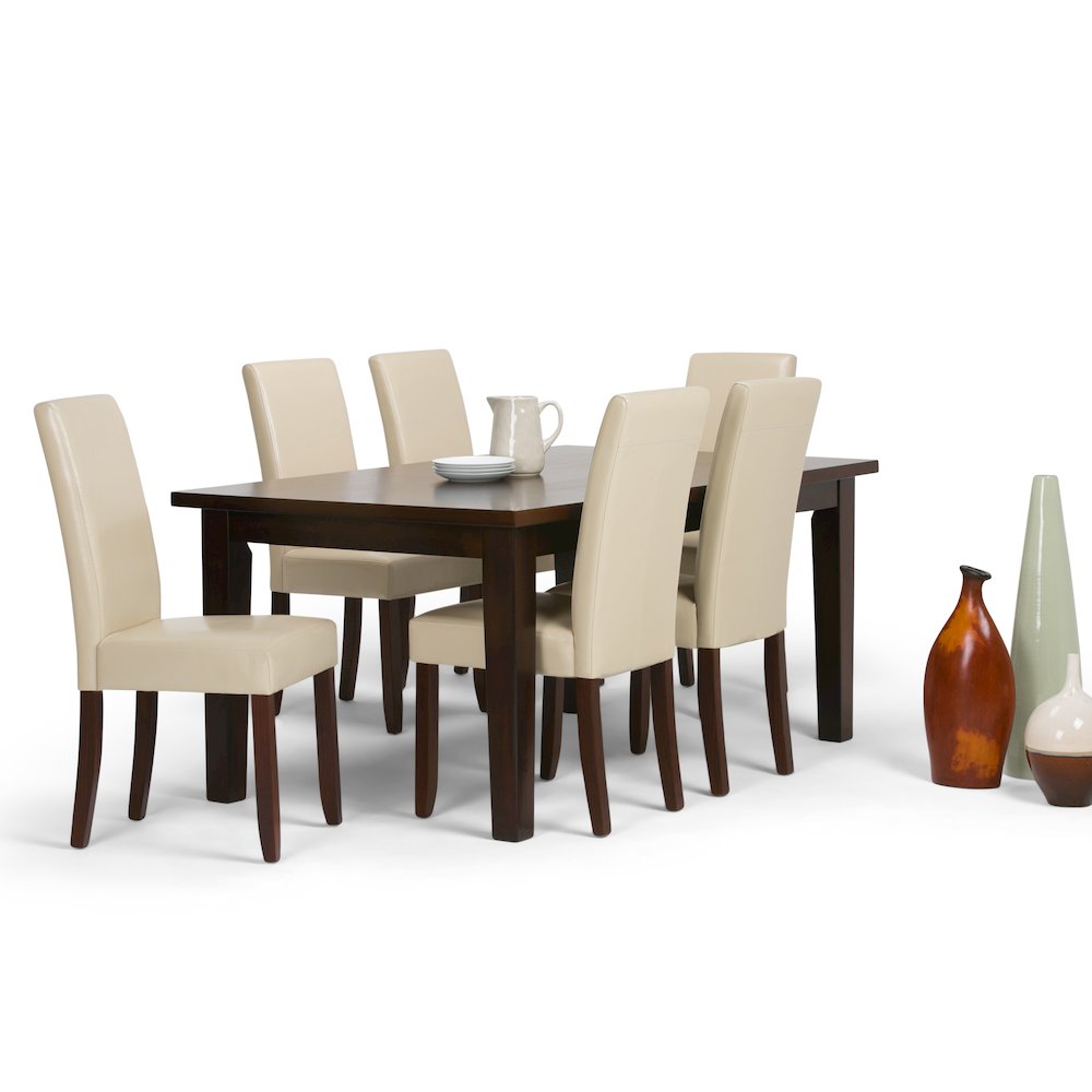 Acadian Solid Hardwood 7 Piece Dining Set In Satin Cream. Picture 5