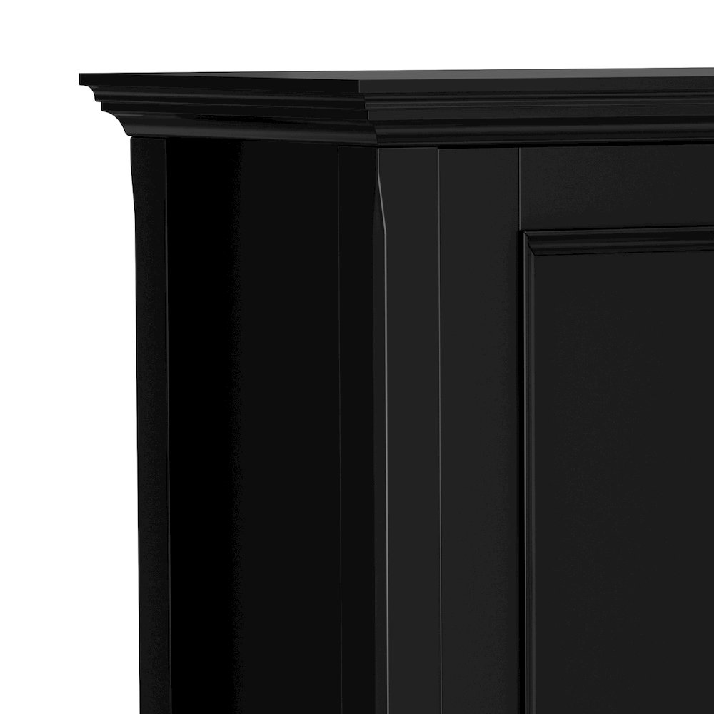 Amherst 32 inch Wide Solid Wood Transitional Low Storage Cabinet in Black. Picture 2