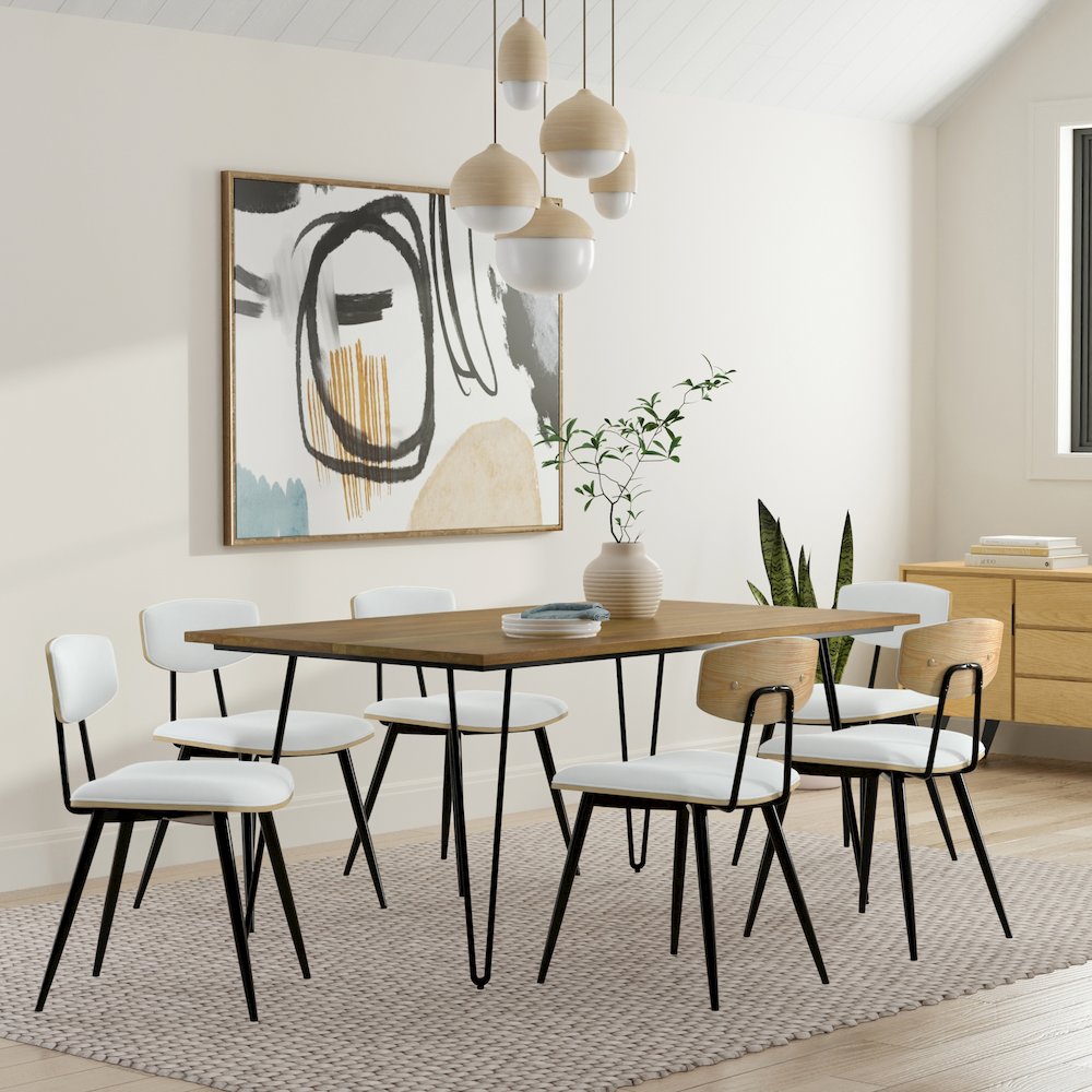 Hunter Solid Mango Wood Dining Table In Light Brown. Picture 5