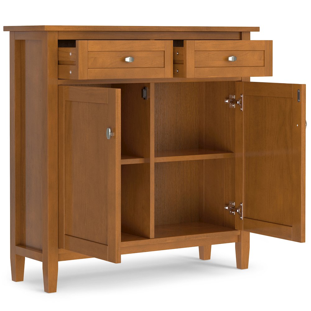 44"W Storage Bench and 36"W Storage Cabinet in Light Golden Brown. Picture 4