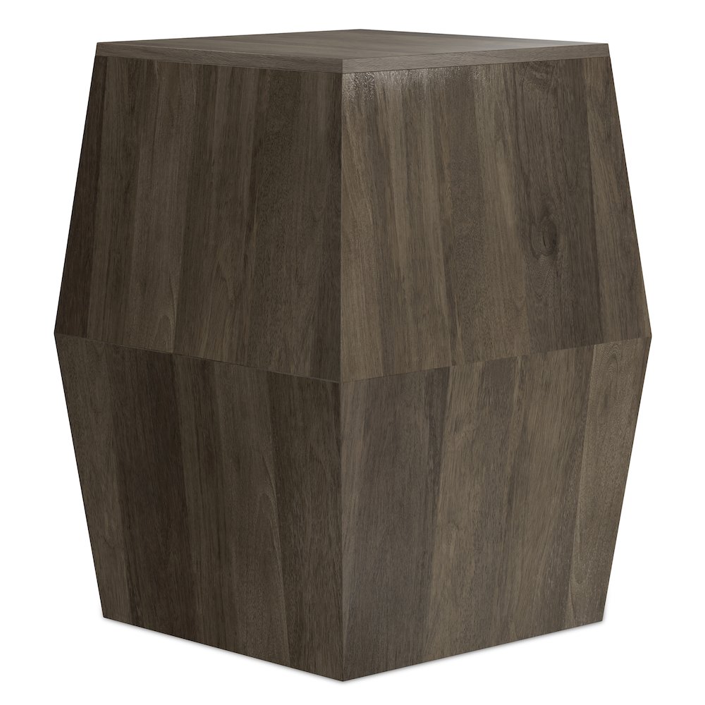 Solid Mango Wood 16 Inch Wide Irregular Contemporary Side Table In Ash Grey. Picture 1