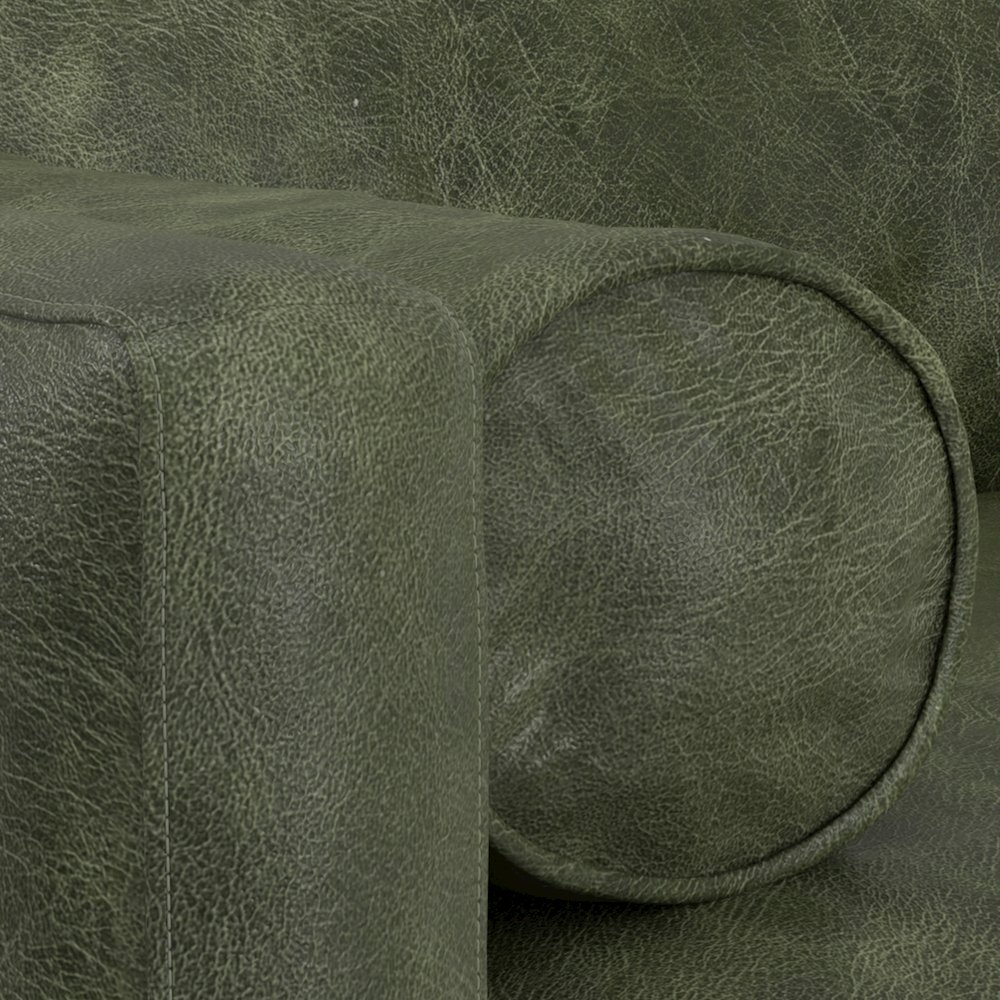 Morrison 72-inch Mid-Century Modern Sofa in Moss Green Genuine Leather. Picture 5