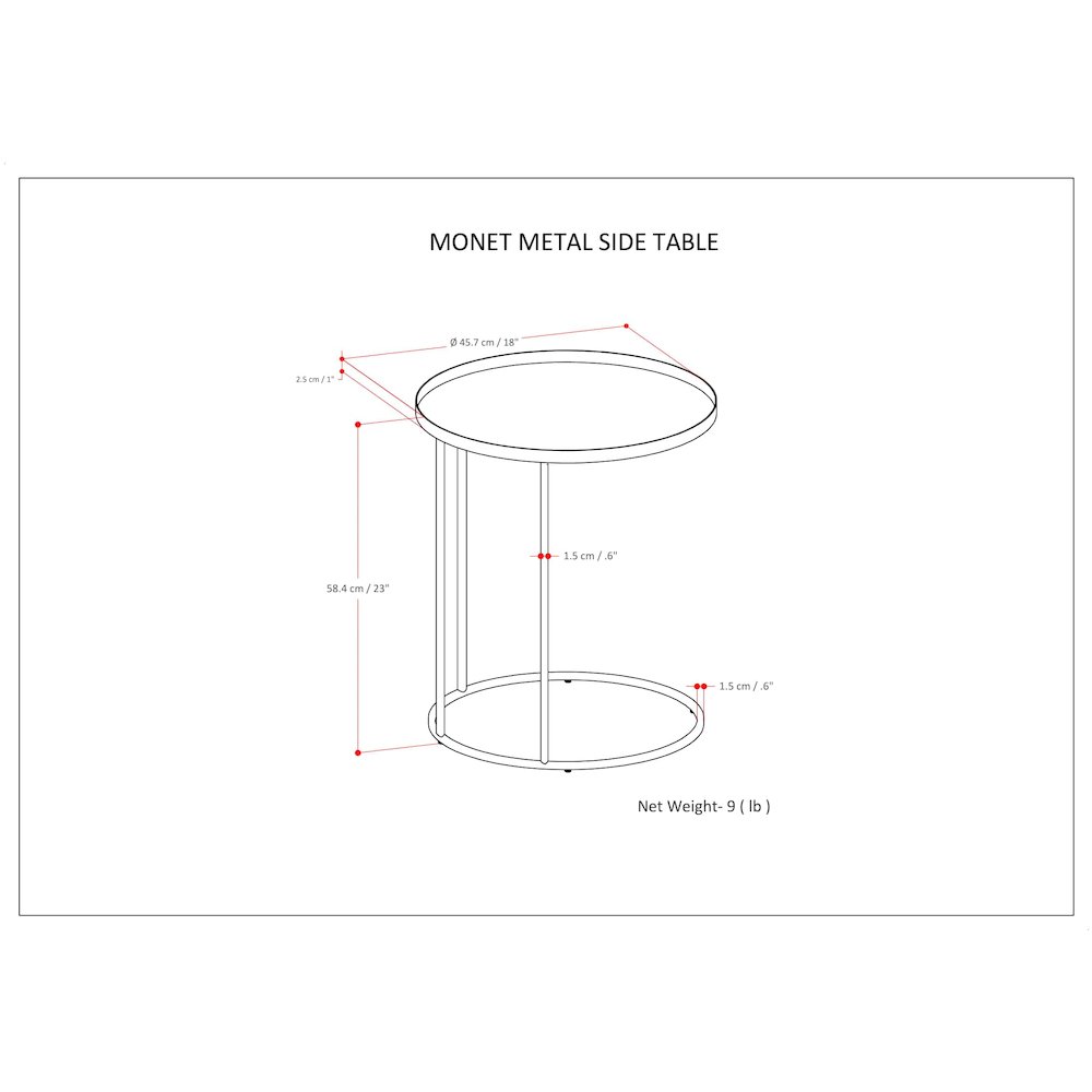 Monet Metal Side Table In Black. Picture 6