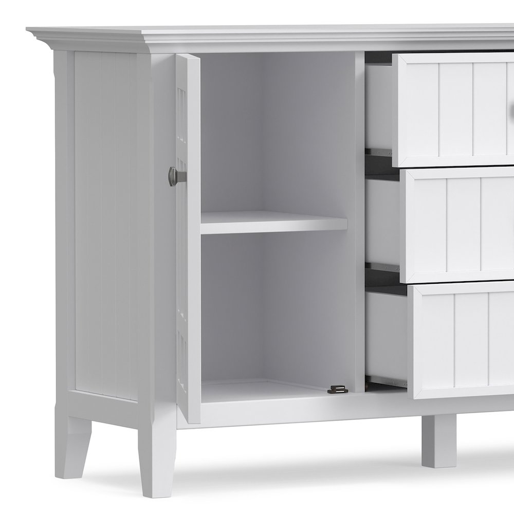 Bedford 54 inch Wide Solid Wood Transitional Sideboard Buffet in White. Picture 4