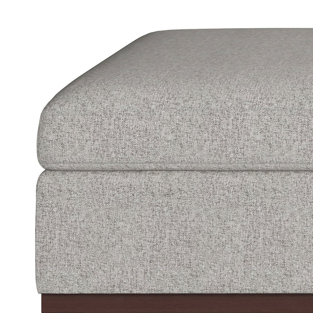 Owen Square Coffee Table Storage Ottoman In Cloud Grey Polyester Fabric. Picture 2