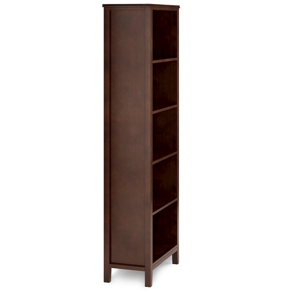 Artisan Solid Wood 5 Shelf Bookcase In Russet Brown. Picture 3
