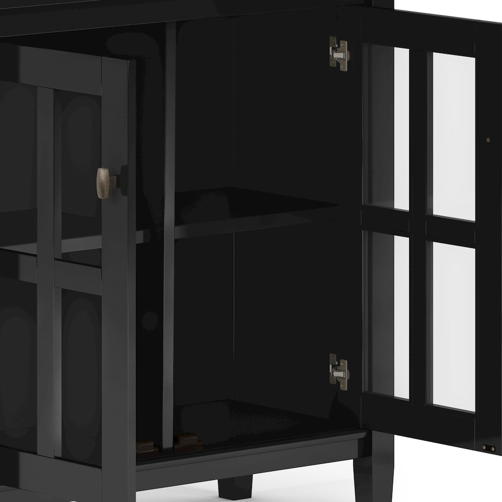 Warm Shaker Solid Wood Low Storage Cabinet In Black. Picture 3