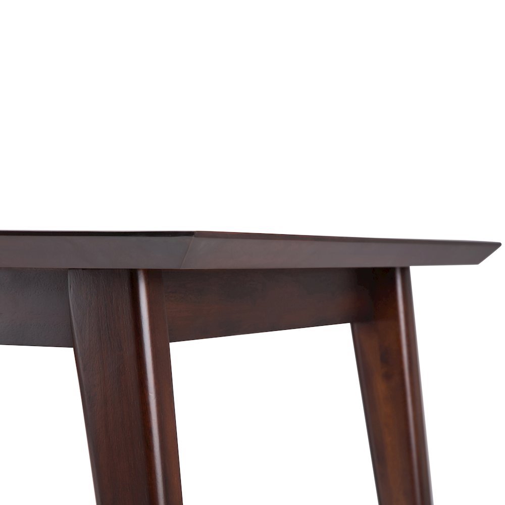 Draper Solid Hardwood Mid Century Rectangle Dining Table In Java Brown. Picture 3