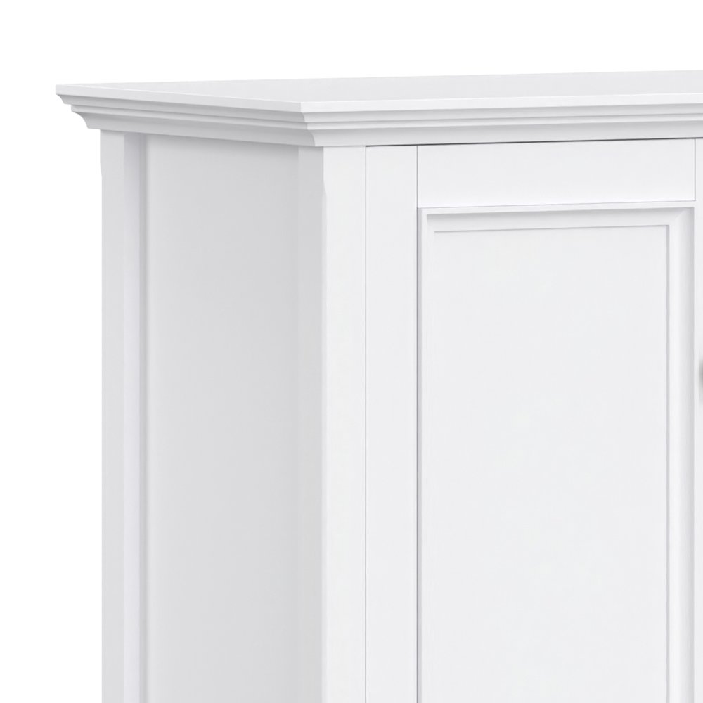 Amherst 66 inch Wide Solid Wood Transitional 4 Door Storage Cabinet in White. Picture 2
