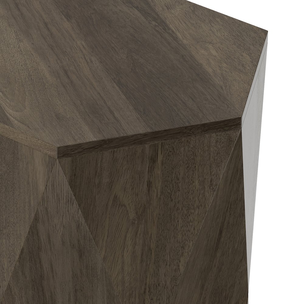 Mckinley 16 inch Wide Solid Mango Contemporary End Table in Ash Grey, Assembled. Picture 4