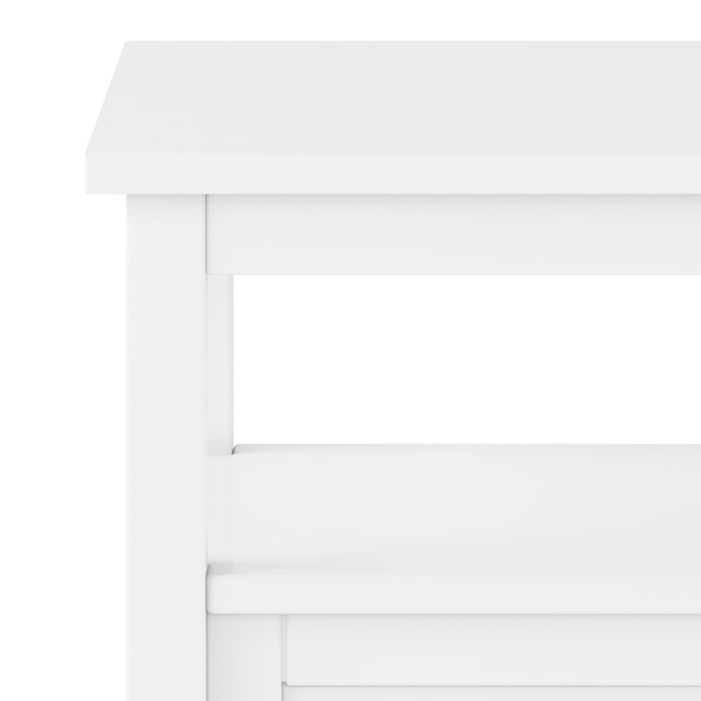 Warm Shaker 20 inch Solid Wood Transitional End Table in White (Set of 2). Picture 2