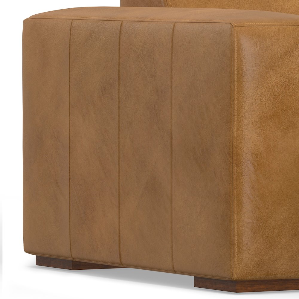 Rex Left Chaise Sofa Module In Genuine Leather. Picture 3