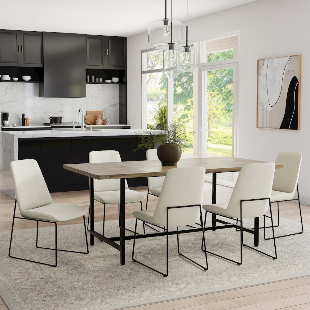 Corina Dining Chair ( Set Of 2 ) In Natural Linen Look Fabric. Picture 5
