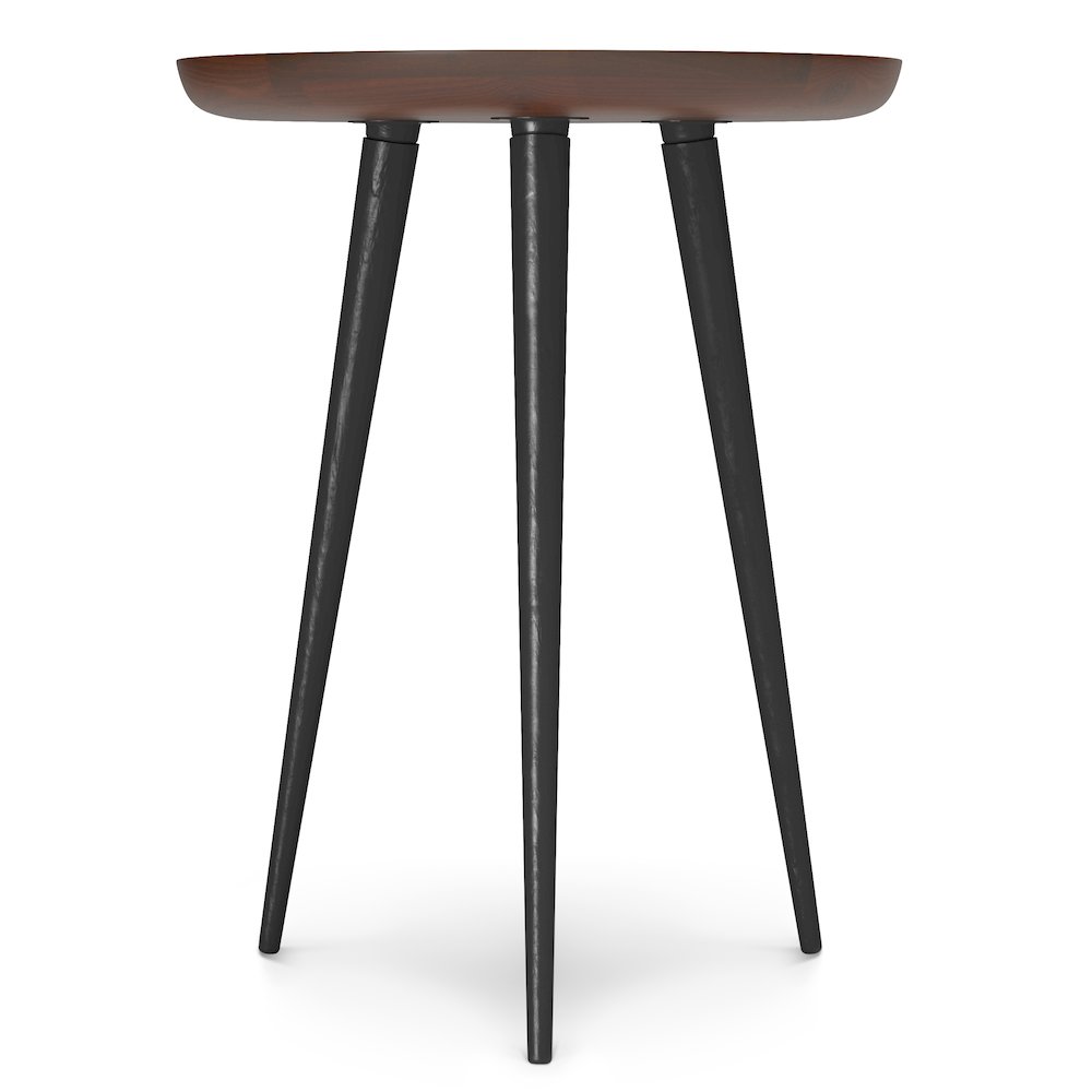 Clairmont Solid Acacia Wood Round Side Table In Cognac. Picture 3