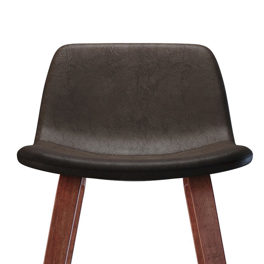 Addy 26 Inch Counter Stool (Set Of 2) In Distressed Brown Vegan Faux Leather. Picture 2