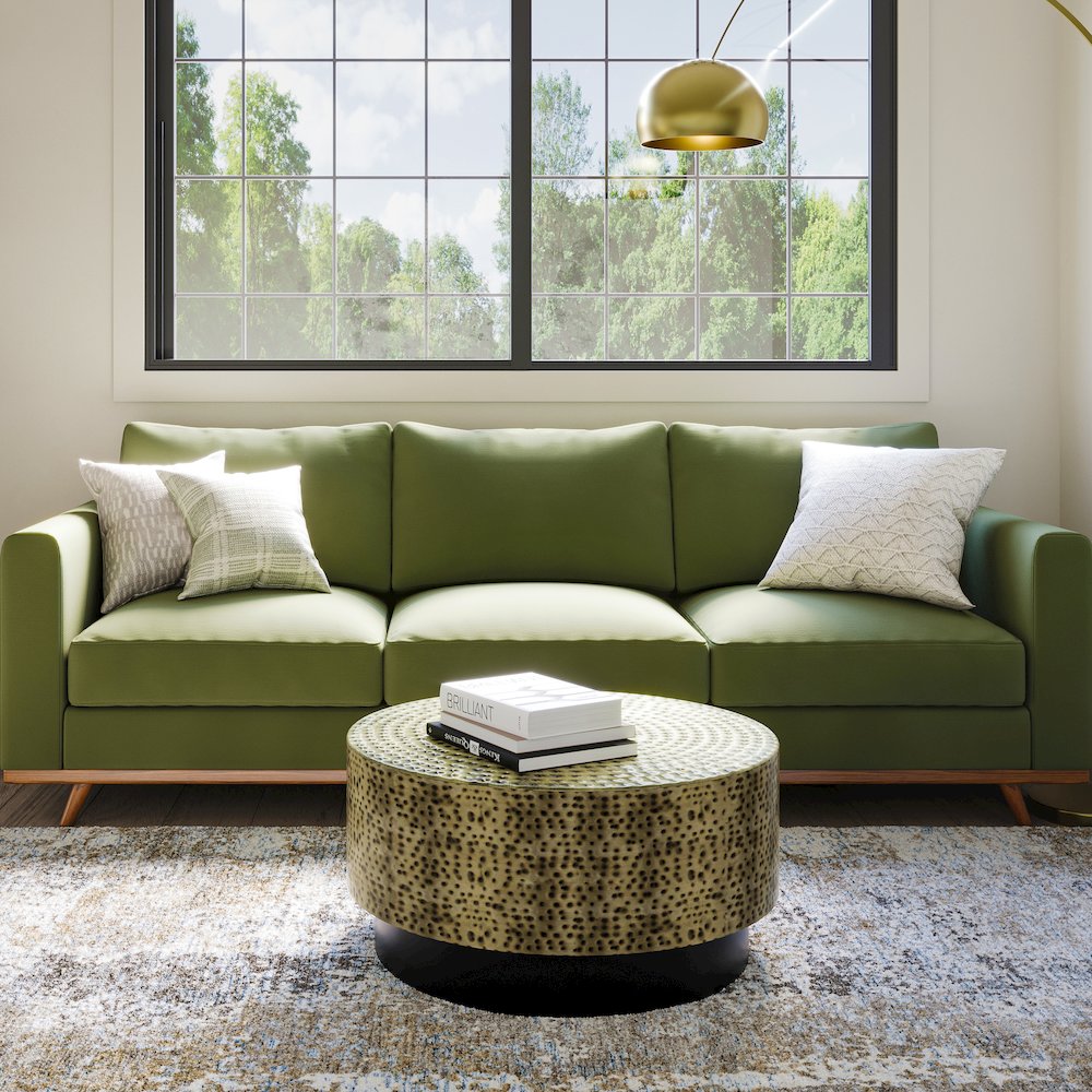 Montrose Metal Coffee Table In Antique Gold /Black. Picture 5