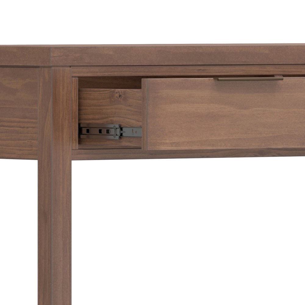 60 inch Wide Solid Wood Contemporary Console Table in Medium Saddle Brown. Picture 3