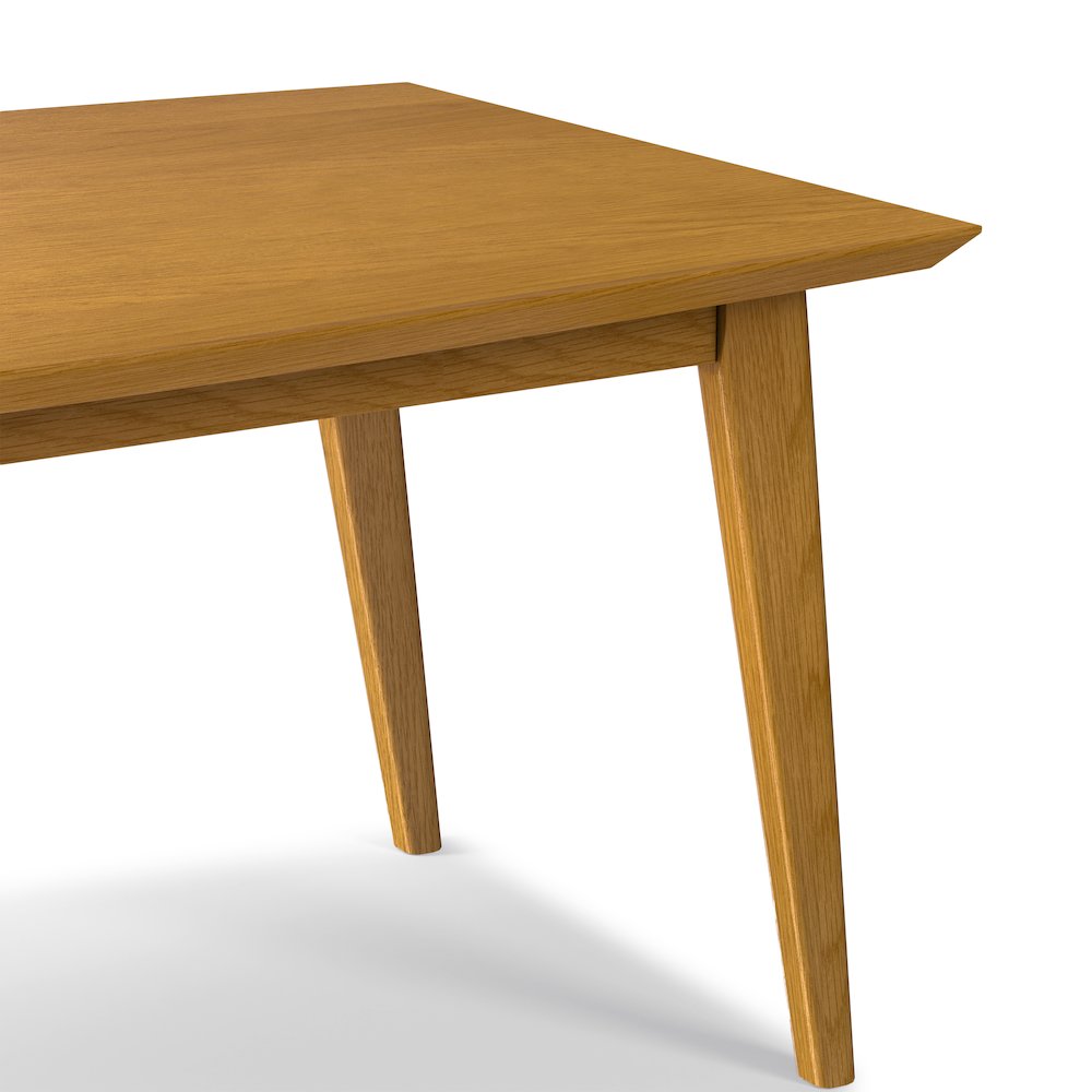 Draper Solid Wood Mid Century Rectangle Dining Table In Oak Veneer. Picture 10