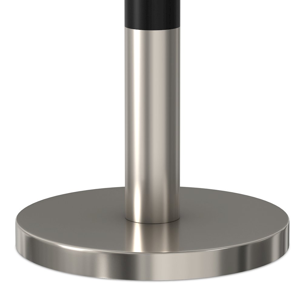 16 inch Wide Modern Side Table in Black Genuine Marble and Black/Silver Iron. Picture 5