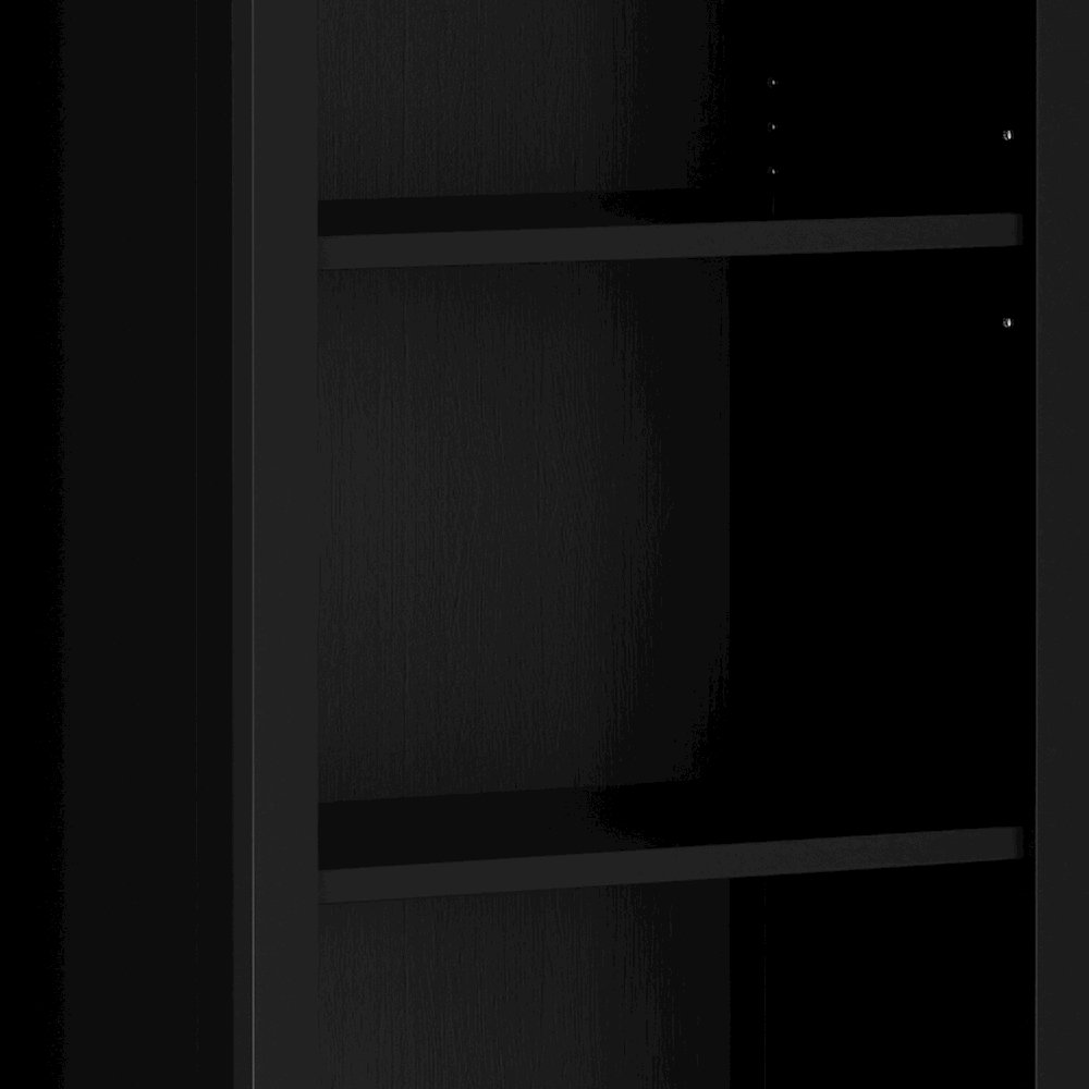 Amherst 24 inch Wide Solid Wood Transitional 5 Shelf Bookcase in Black. Picture 4