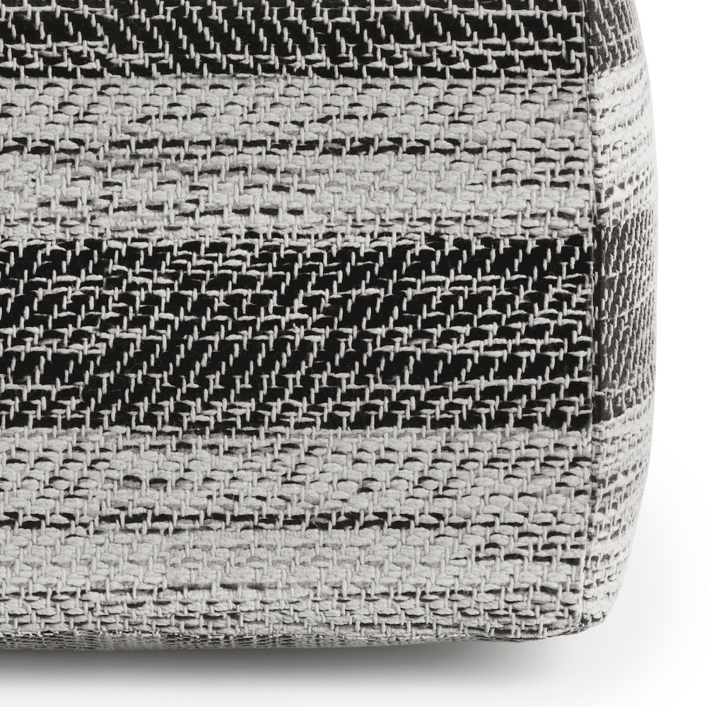 Clay Square Pouf In Grey Melange Cotton. Picture 2