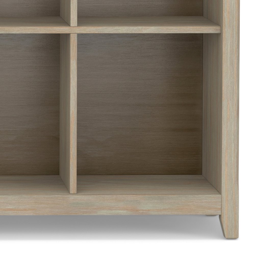 Amherst Solid Wood 8 Cube Storage Sofa Table In Distressed Grey. Picture 3