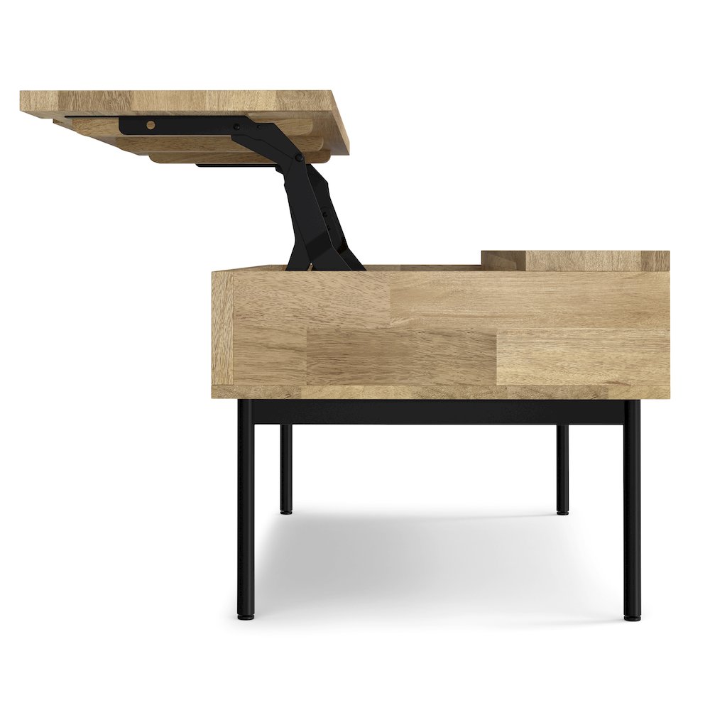 Reeves Solid Mango Wood Lift Top Coffee Table In Natural. Picture 3