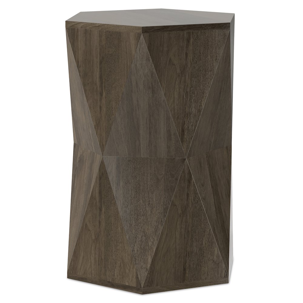 Mckinley 16 inch Wide Solid Mango Contemporary End Table in Ash Grey, Assembled. Picture 2