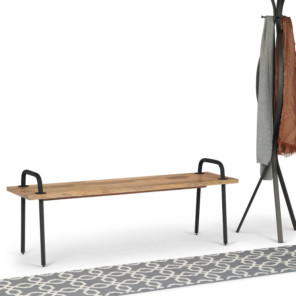 Berkeley Solid Mango Wood Entryway Bench In Natural. Picture 5