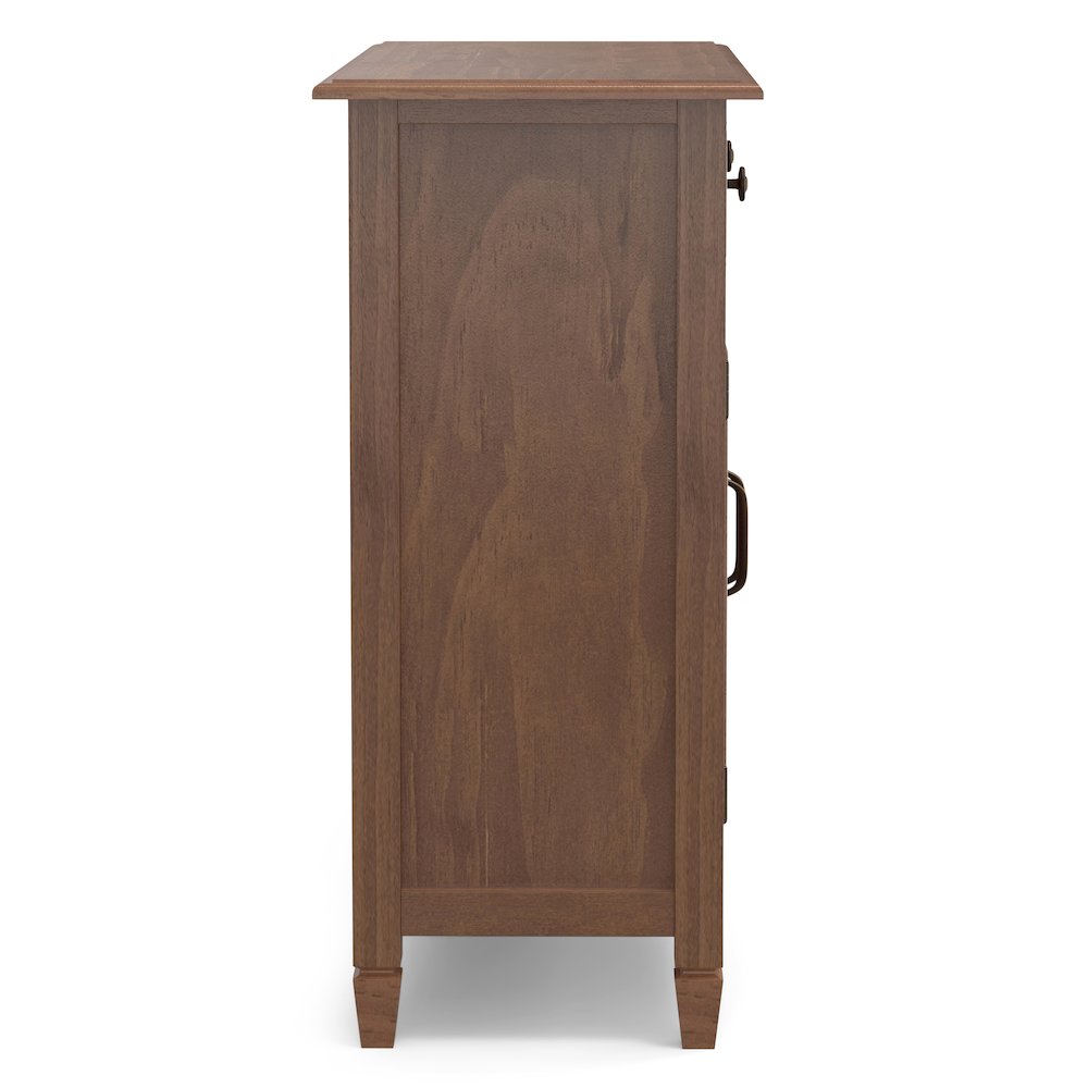 Connaught Solid Wood Entryway Storage Cabinet In Medium Saddle Brown. Picture 3