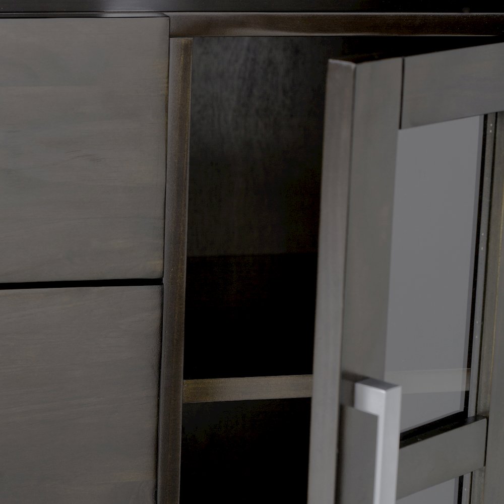 Solid Wood Contemporary Tv Media Stand In Hickory Brown For Tvs Up To 60 Inches. Picture 6