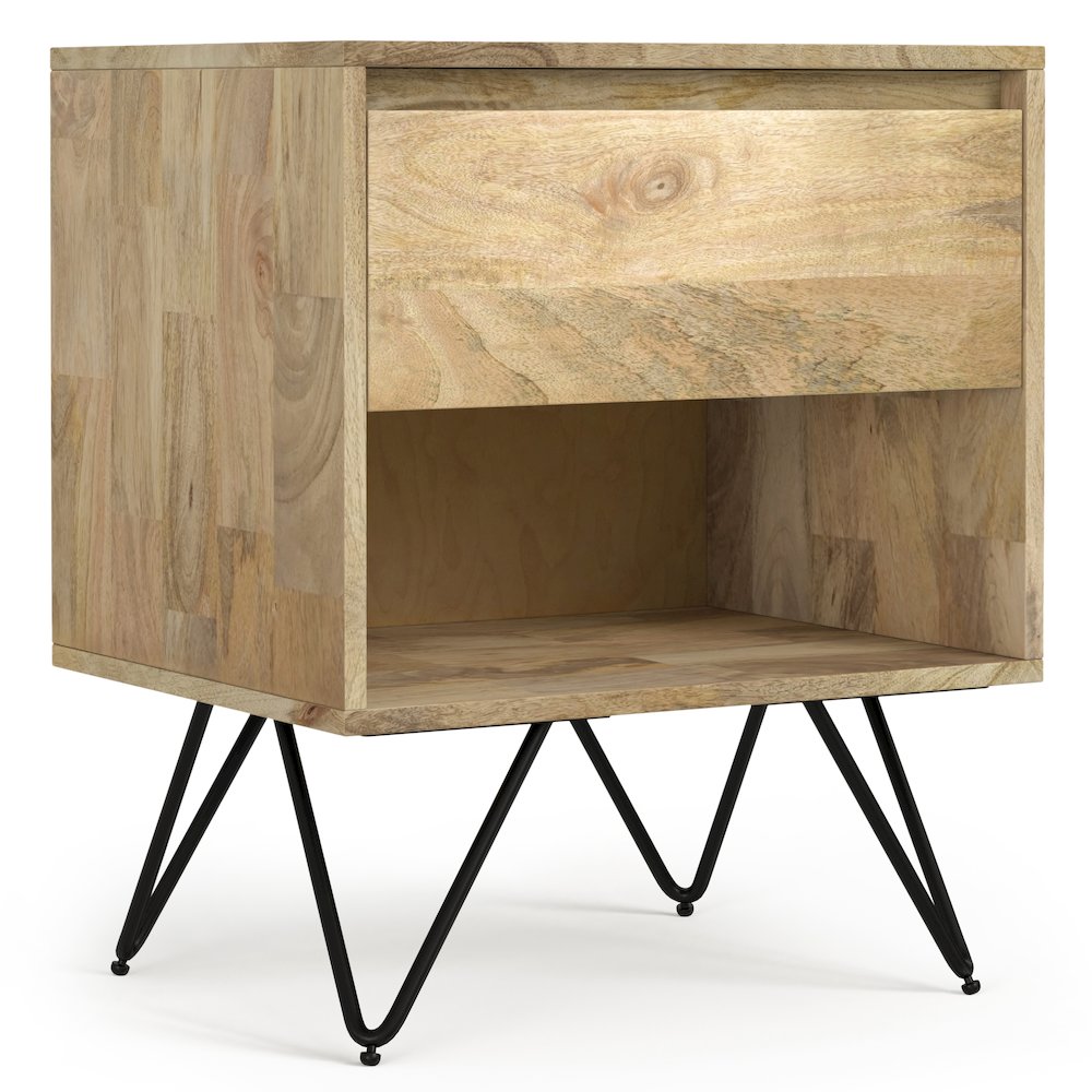 Hunter Solid Mango Wood Nightstand In Natural. Picture 1