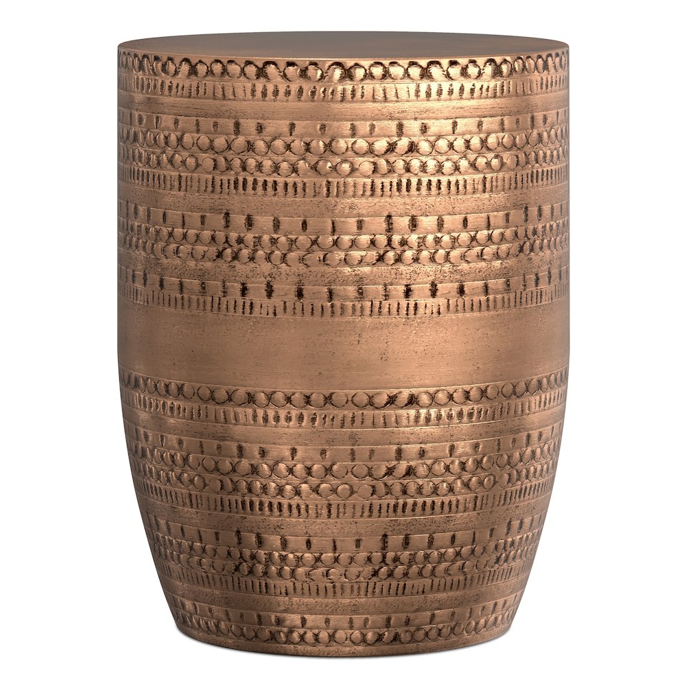 Johnsen Large Metal Accent Table In Antique Copper. Picture 5