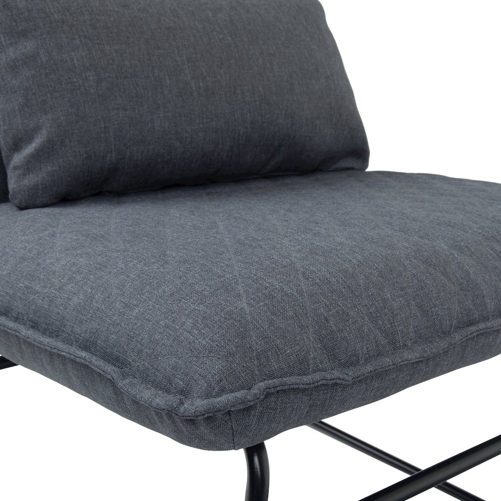 25 Inch Wide Modern Accent Chair With Lumbar Pillow In Grey Linen Look Fabric. Picture 4