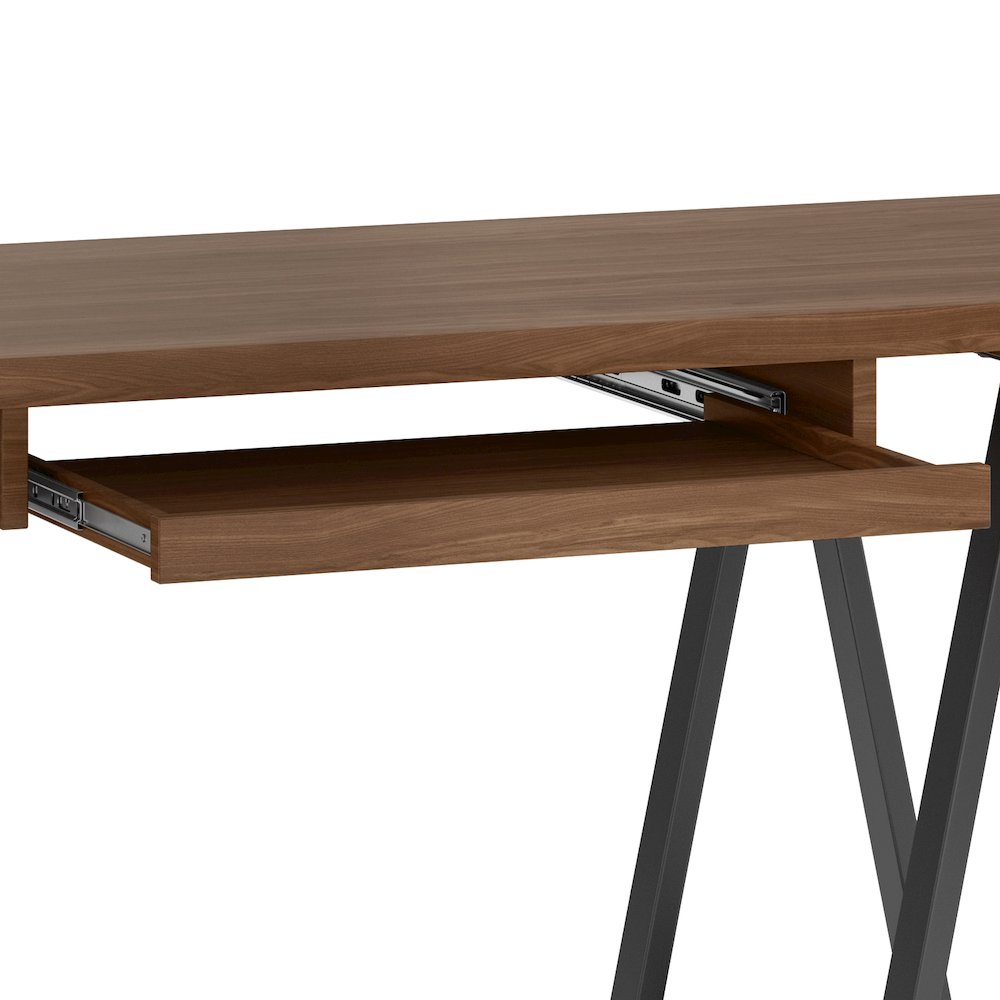 Sawhorse Solid Walnut Veneer and Metal Desk. Picture 5