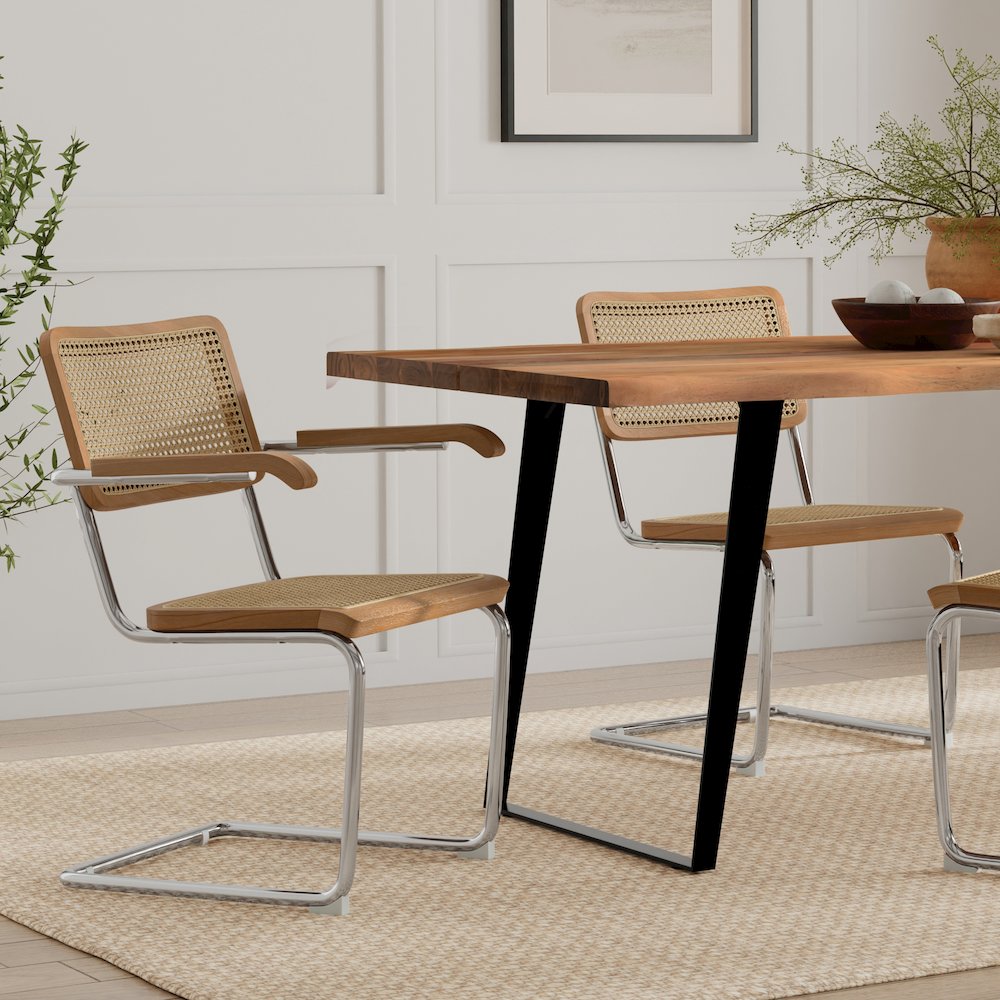 Madalyn Dining Arm Chair ( Set of 2 ) in Natural Rattan. Picture 2