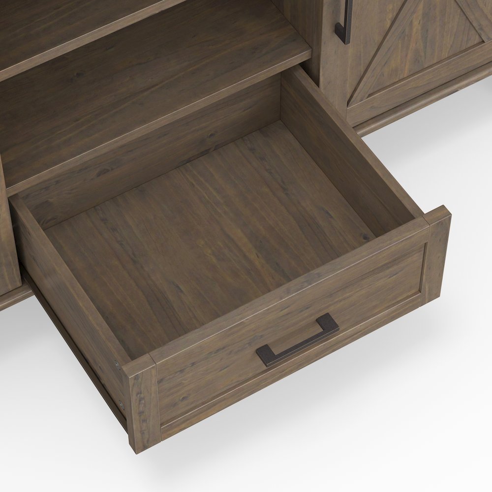 Ela Solid Wood Medium Tv Stand In Smoky Brown For Tvs Up To 60 Inches. Picture 4