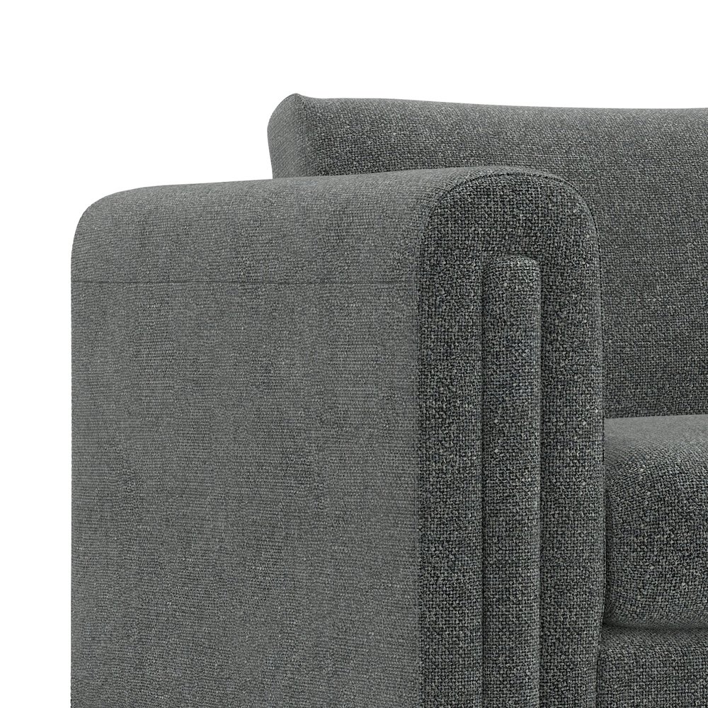 61 Wide Contemporary Loveseat Sofa in Dark Grey Tightly Woven Performance Fabric. Picture 2