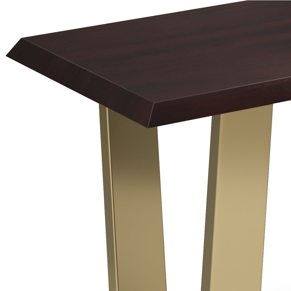 Lewis Solid Acacia Wood Bench In Cognac. Picture 2