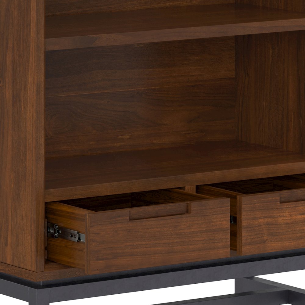 Banting Solid Wood Mid Century Bookcase In Walnut Veneer. Picture 4